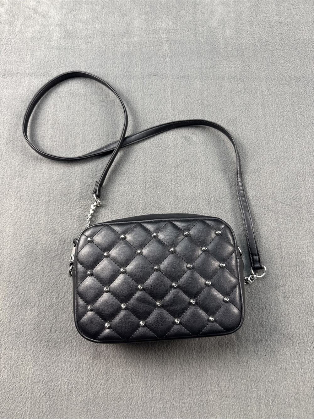 Rebecca Minkoff Black Quilted Leather Crossbody Purse Bag